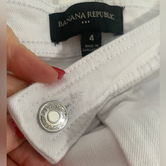 Banana Republic Factory Store Women White Denim Skirt Size 4 - Picture 7 of 10